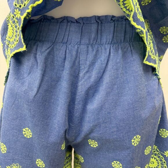 Justice Citron Eyelet with Chambray Blue Shorts Set Size 14/16 - Picture 5 of 8